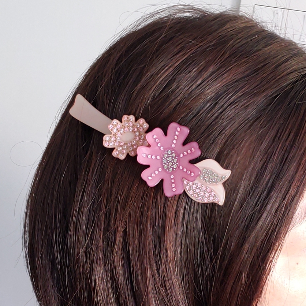 💐Gautier flower crystals hair clip